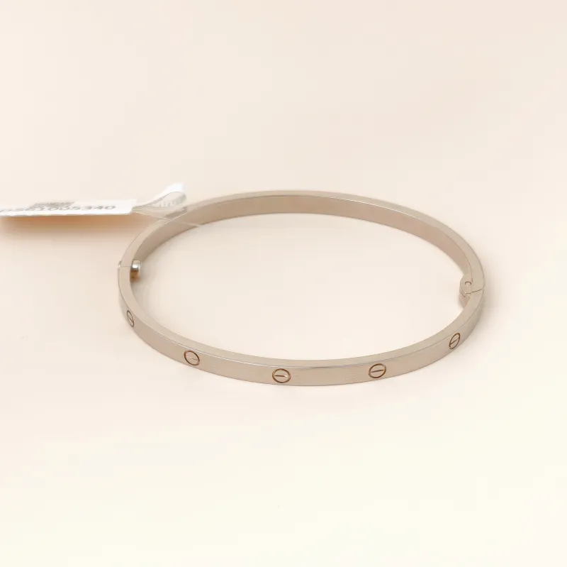 CARTIER Bangle Love Collection Bangle White Gold 18KW hite Gold Small Edition 3.6 ,17 — cover view 8 of 9