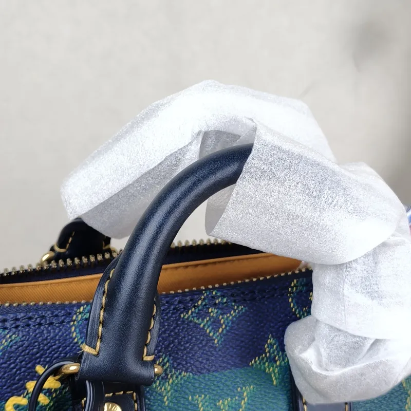 Louis Vuitton Crossbody Bag Keepall 25 Green Blue Monogram PVC Medium 25 × 11 × 15 cm — detail view 10 of 11