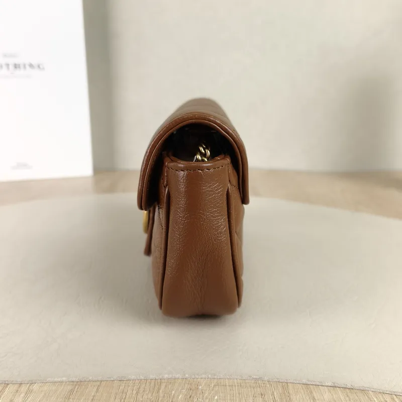 GUCCI Crossbody Bag GG Marmont Mini Marmont Mini Caramel Calfskin Mini 16.5 × 4.5 × 9.5 cm — detail view 5 of 11