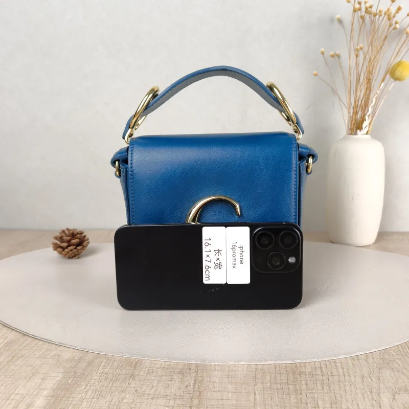Chloé Crossbody Bag Top Handle Crossbody Bag Blue Calfskin One Size 16 × 5 × 14 cm — cover view 2 of 5