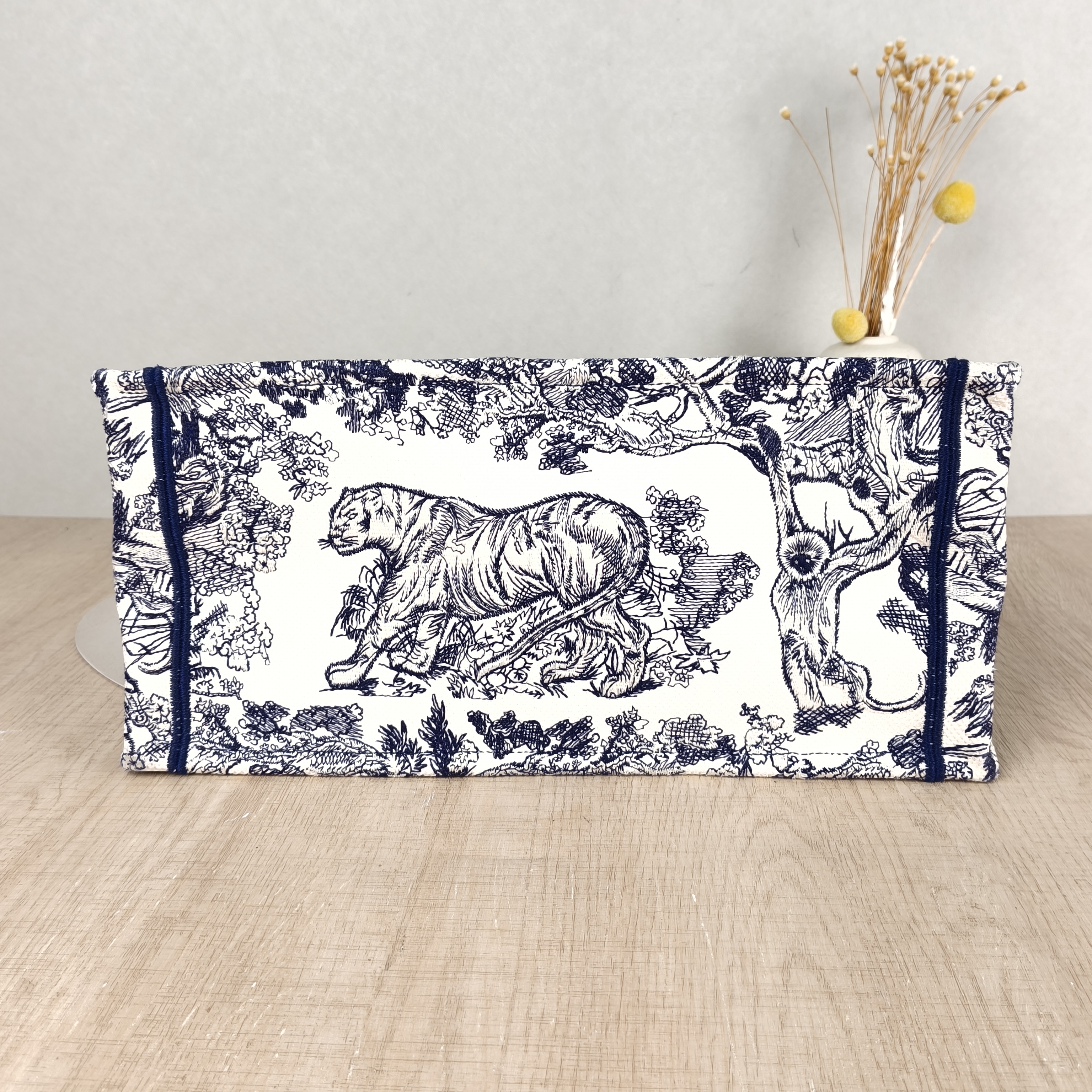 DIOR Top Handle Bag Book Tote Collection · White Blue Canvas Medium36 × 16.5 × 27.5 cm — cover view 2 of 5