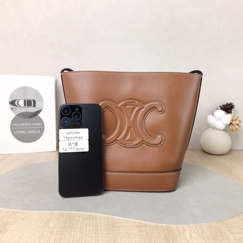 CELINE Shoulder Bag BUCKET TRIOMPHE Bucket Bag Calfskin Small 17 × 10 × 22 cm — cover view 5 of 5