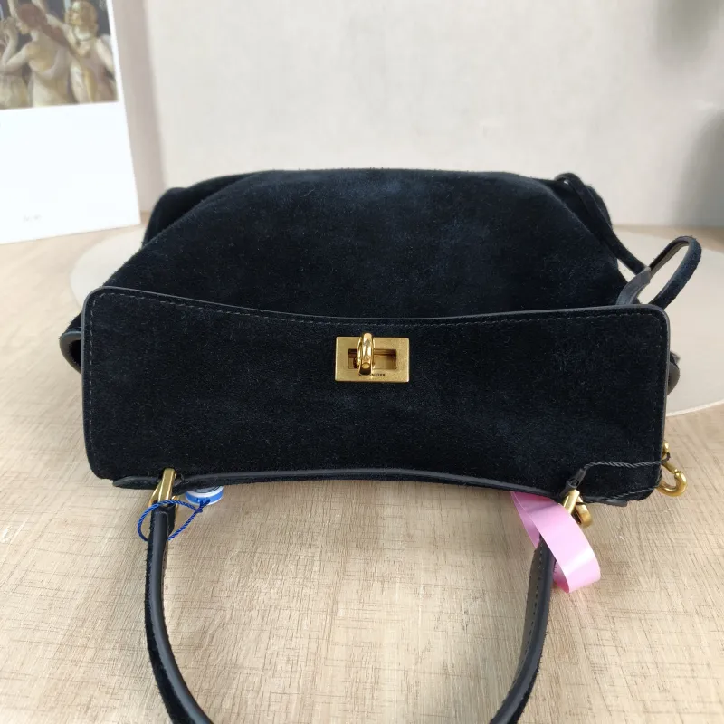 BALENCIAGA Crossbody Bag RODEO Black Suede Mini 23 × 10 × 17 cm — detail view 6 of 12