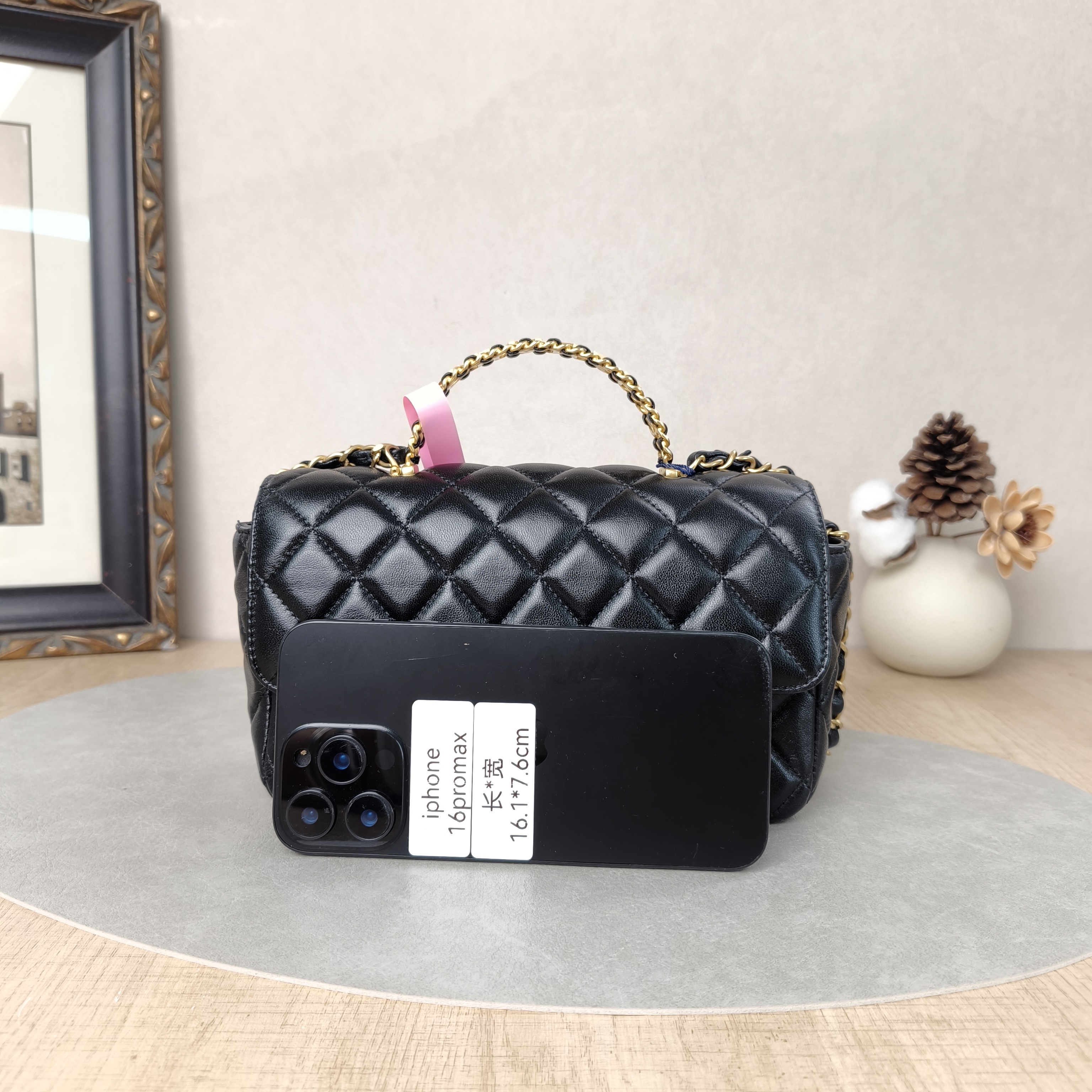 Chanel Crossbody Bag · 24c mini Black Lambskin2020 × 6 × 12 cm — cover view 3 of 5