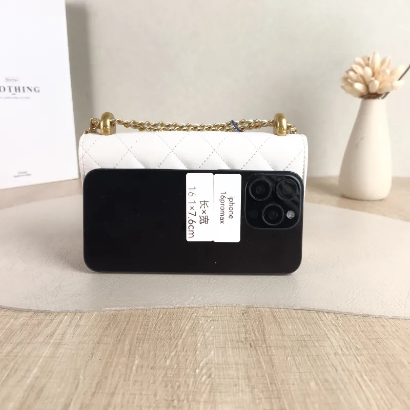 Chanel Crossbody Bag woc White Calfskin Mini 17.2 × 3.3 × 10 cm — cover view 4 of 6