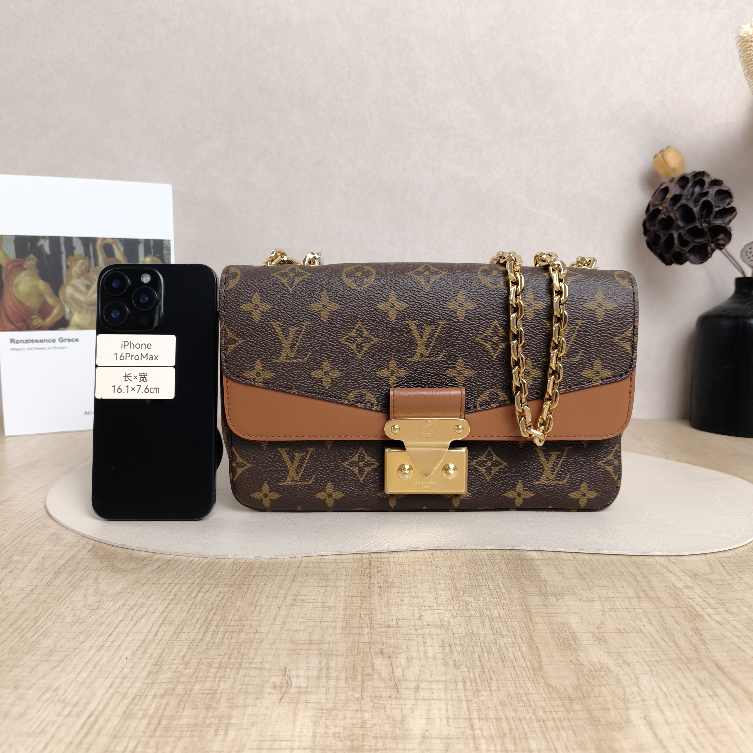 Louis Vuitton Crossbody Bag · Marceau Chain Bag Caramel PVC · Calfskin Medium24.5 × 6.5 × 15 cm — cover view 5 of 6