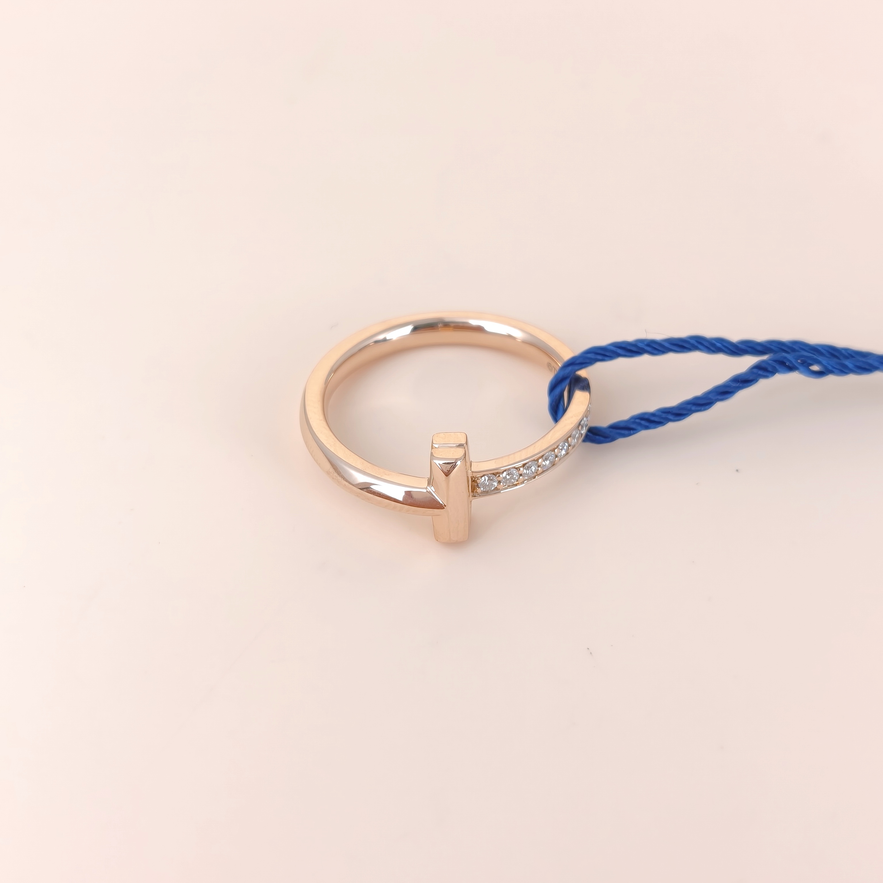 Tiffany&Co. Ring T Collection T1 Ring Rose Gold Diamond18KR ose Gold One Size51
