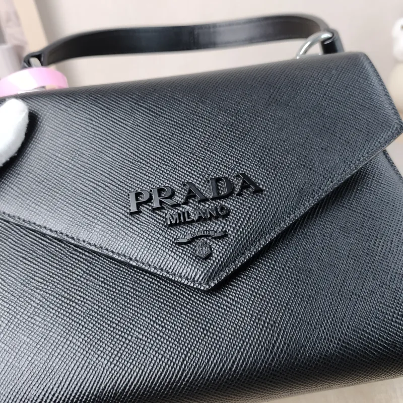 PRADA Shoulder Bag Shoulder Bag Black Calfskin One Size 24 × 12 × 17 cm — detail view 16 of 16