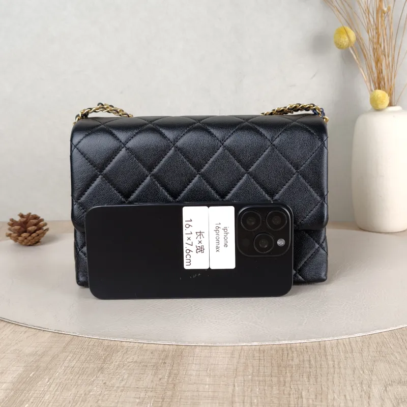 Chanel Crossbody Bag 23s Black Lambskin One Size 21 × 8 × 14 cm — cover view 2 of 5
