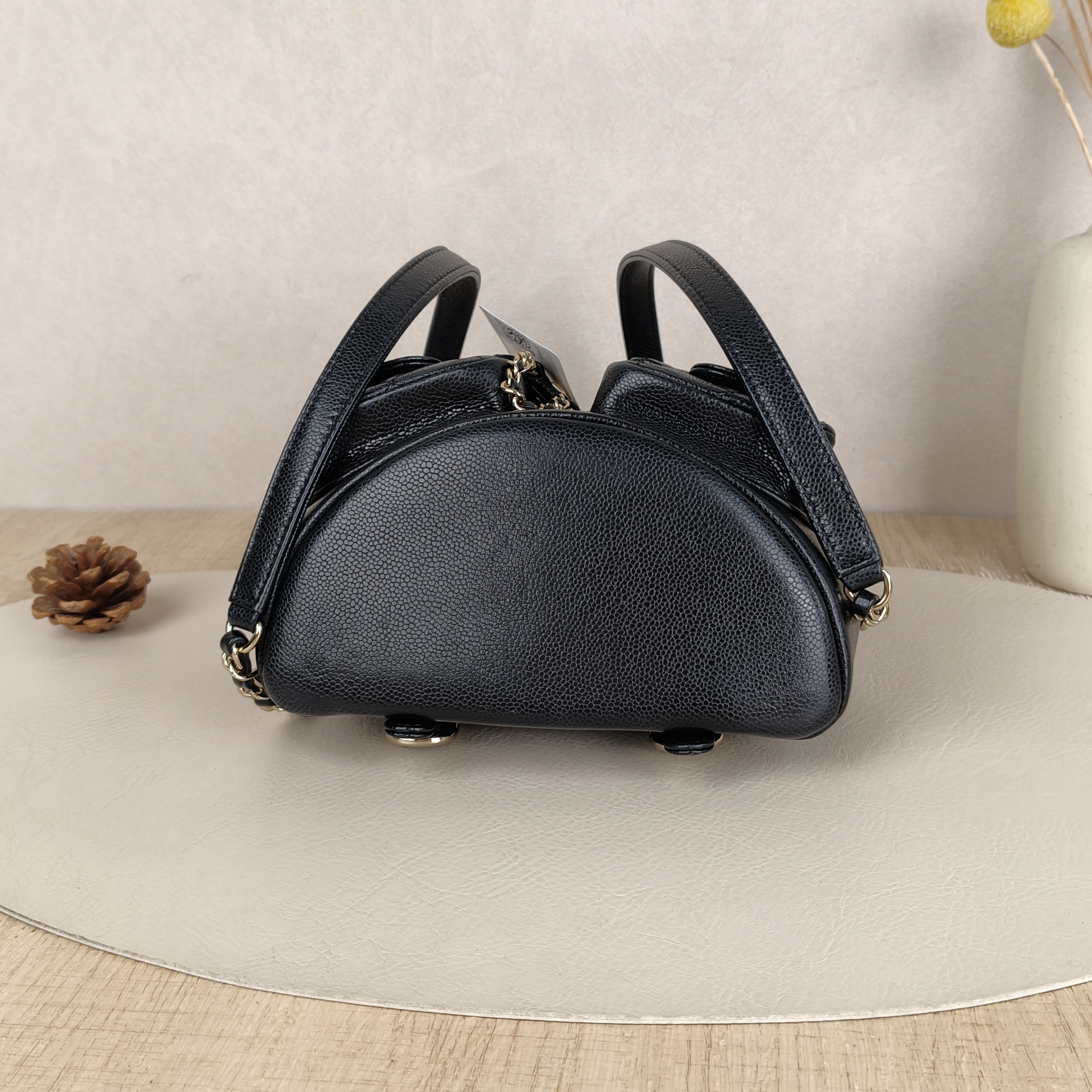 Chanel duma Small Black with Gold-Tone Hardware Grained Calfskin Microchip Edition · Box Dust Bag · 16.5 × 10 × 17.5 cm — cover view 9 of 9