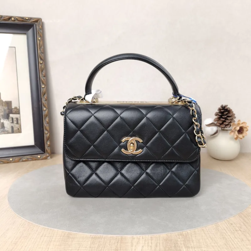 Chanel Top Handle Bag Trendy CC Black Lambskin Small25 × 12 × 17 cm