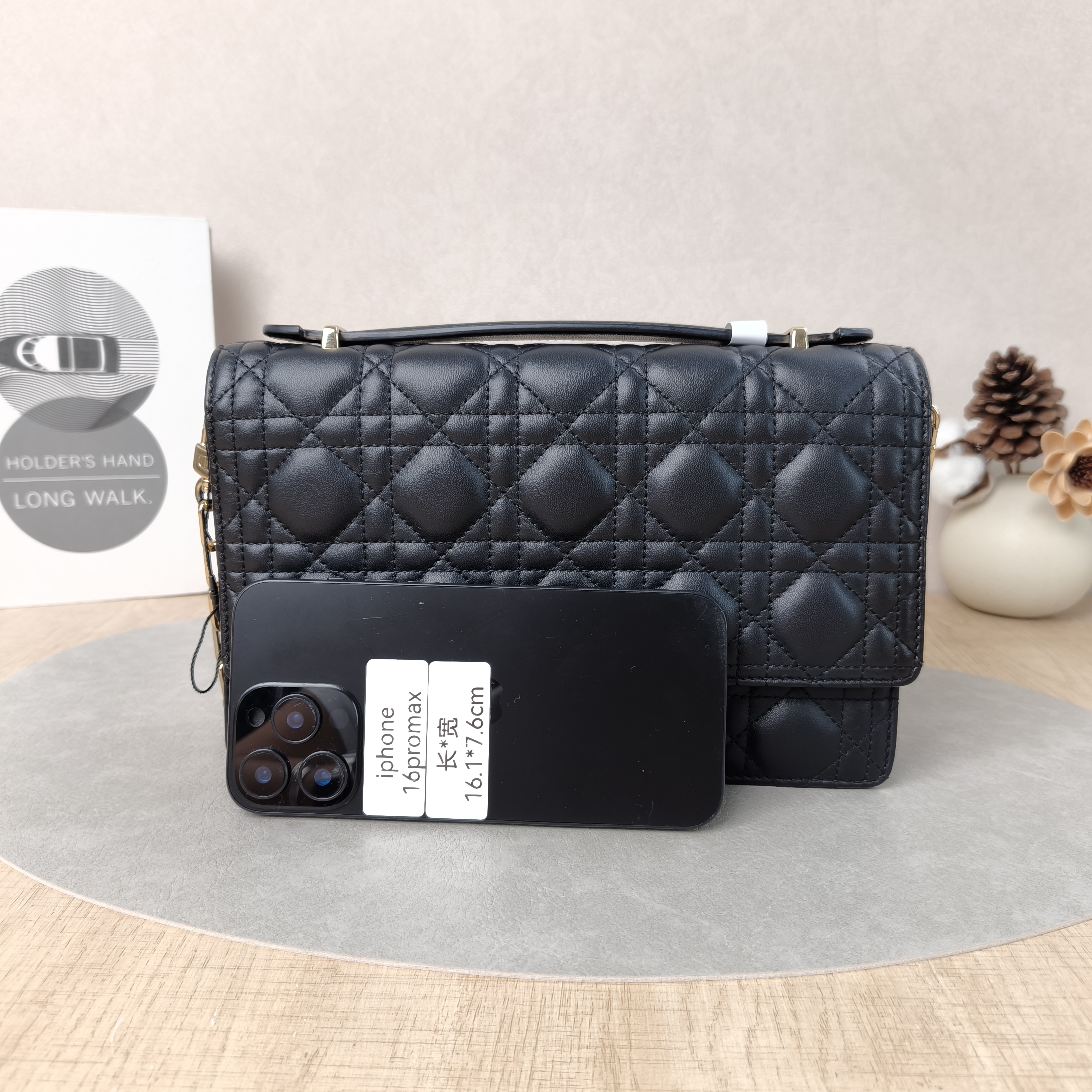 DIOR Crossbody Bag My Chain Bag Black Lambskin 24 × 6.5 × 15 cm — cover view 5 of 5