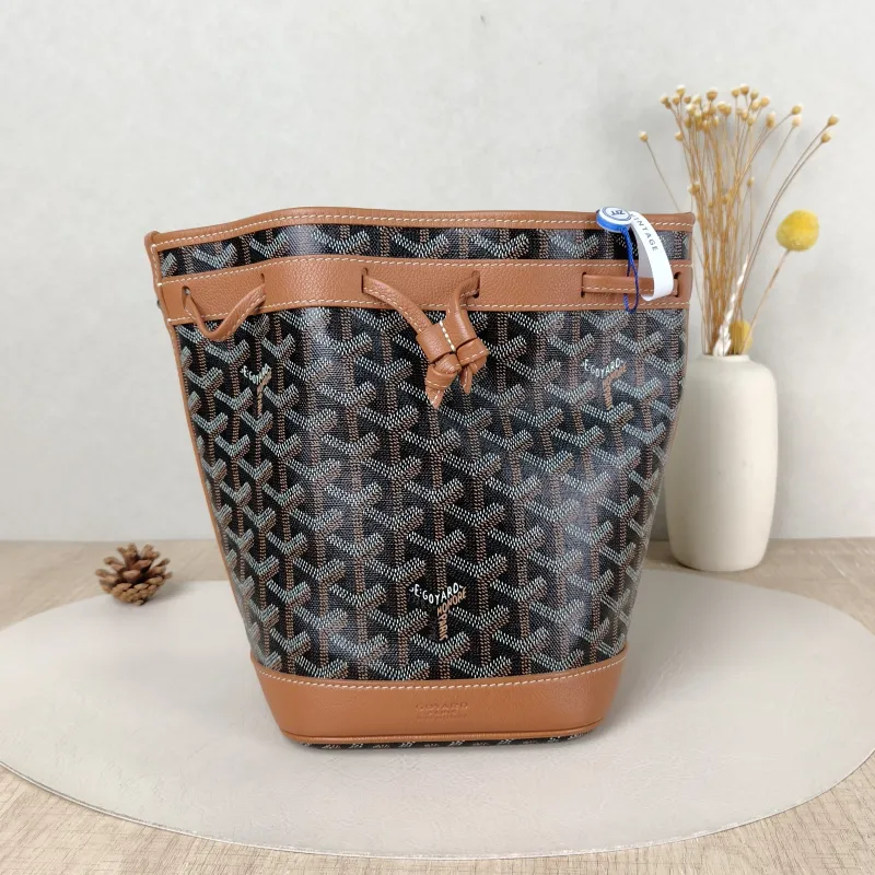 GOYARD Crossbody Bag Petit Flot Brown PVC Small 17 × 14.5 × 23 cm