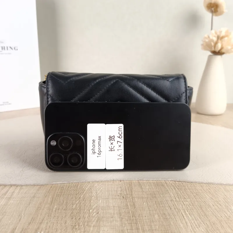GUCCI Crossbody Bag GG Marmont Mini Marmont Mini Black Calfskin Mini 16.5 × 4.5 × 9.5 cm — cover view 5 of 5