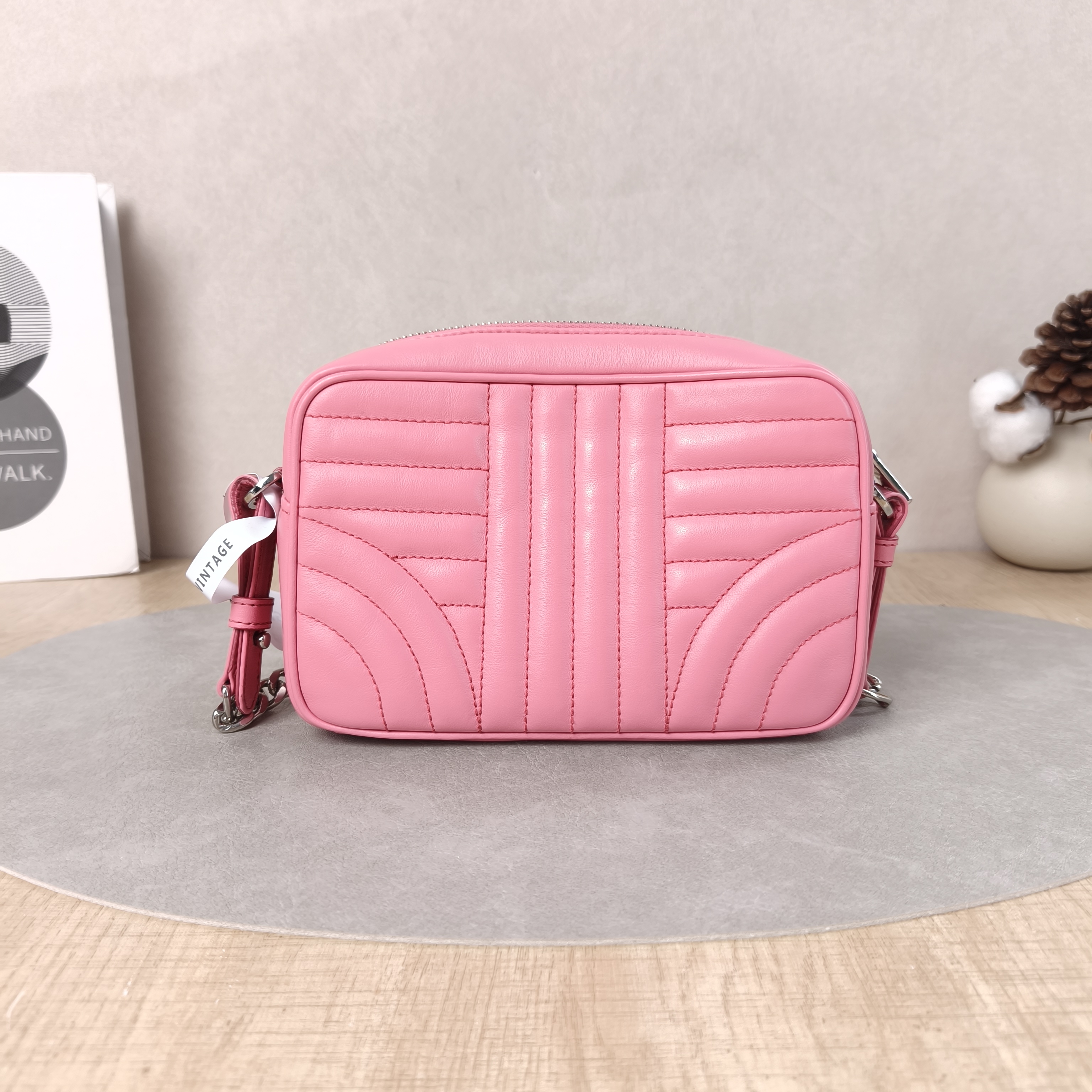 PRADA Crossbody Bag Camera Bag Pink Calfskin One Size18 × 6 × 12 cm — cover view 5 of 5