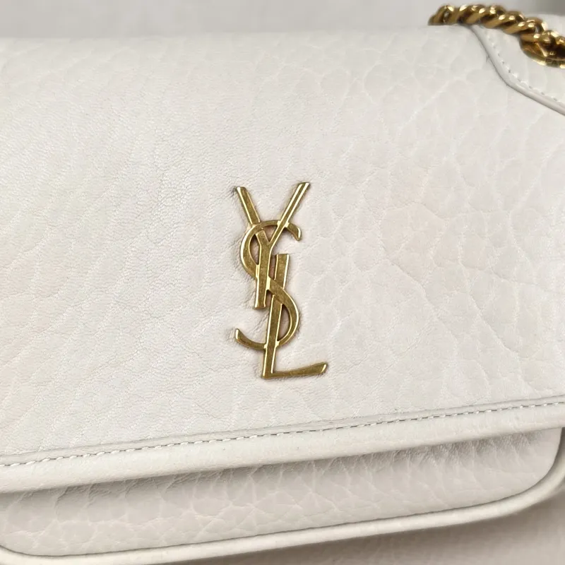 SAINT LAURENT Crossbody Bag Niki White Lambskin Mini 18 × 5 × 12.5 cm — detail view 4 of 12