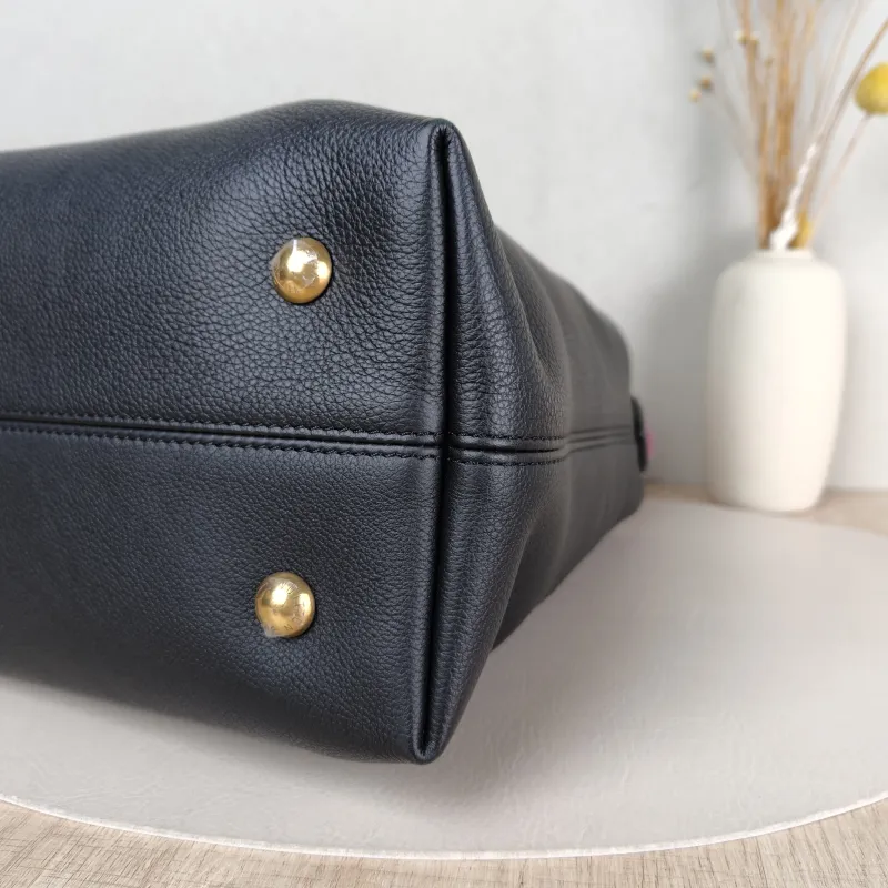 Louis Vuitton Shoulder Bag Low Key Hobo Shoulder Bag Black Calfskin Small 24 × 16 × 28 cm — detail view 12 of 12