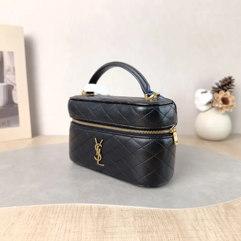 SAINT LAURENT Shoulder Bag Gaby Cosmetic Bag Black Calfskin Medium 18 × 6.5 × 11 cm — cover view 2 of 5