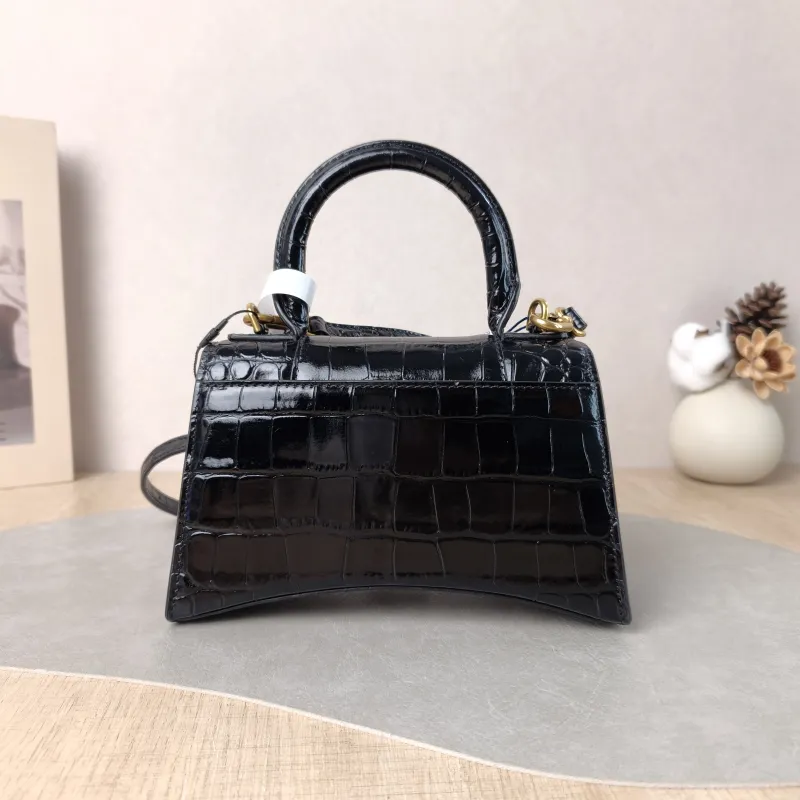 BALENCIAGA Crossbody Bag Hourglass Hourglass Bag Black Calfskin XS 19 × 8 × 13 cm — cover view 4 of 5