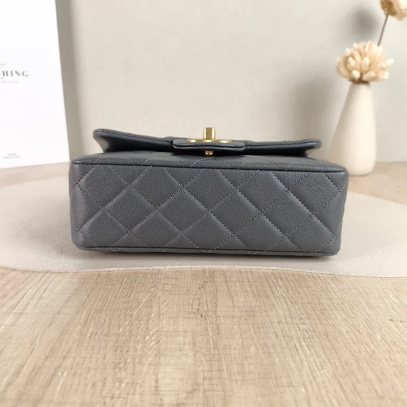 Chanel Crossbody Bag 25b mini Grey Grained Calfskin One Size 20 × 6 × 12 cm — cover view 6 of 6