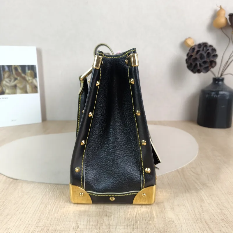 Louis Vuitton Top Handle Bag Suhali Vintage Black Calfskin One Size 36 × 12 × 22 cm — detail view 5 of 12