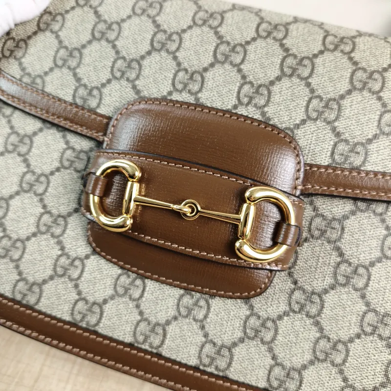 GUCCI Shoulder Bag Horsebit 1955 Horsebit Medium Monogram PVC Medium25 × 8 × 18 cm — detail view 13 of 13