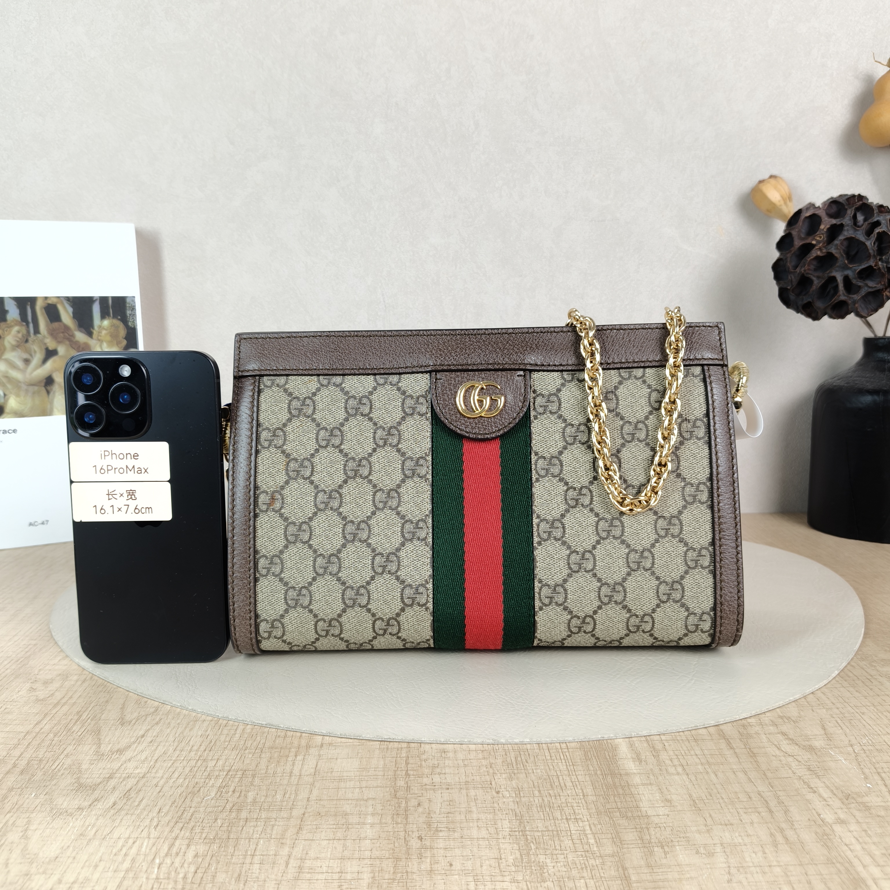 GUCCI Crossbody Bag Ophidia Monogram PVC Medium26 × 8 × 17.5 cm — cover view 6 of 6