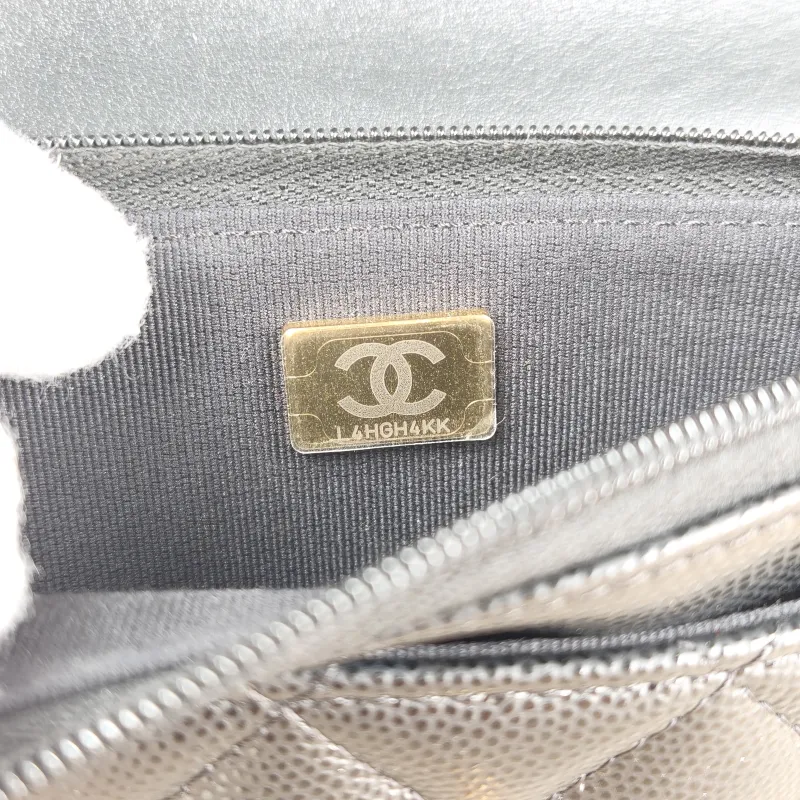 Chanel Crossbody Bag 24s woc Black Grained Calfskin Mini 19.2 × 3.5 × 12.3 cm — detail view 4 of 14