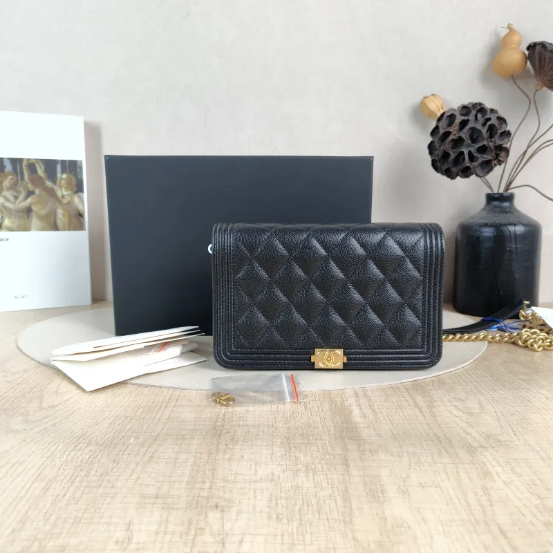 Chanel Crossbody Bag Le Boy​ WOC Black Grained Calfskinmini19.2 × 3.5 × 12.3 cm — cover view 2 of 6