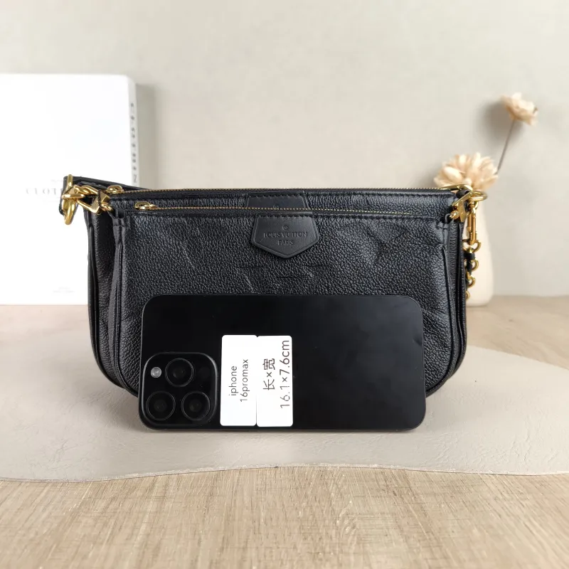 Louis Vuitton Crossbody Bag Multi Pochette Accessoires Black Calfskin Small25 × 4.5 × 14.5 cm — cover view 5 of 5