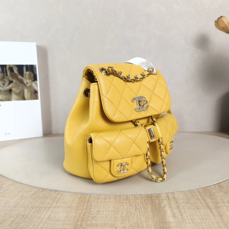 Chanel Backpack Duma Yellow Calfskin Small16.5 × 10 × 17.5 cm — cover view 4 of 5