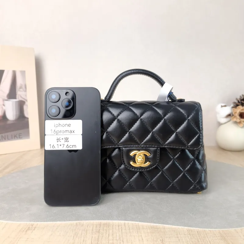 Chanel Crossbody Bag 25p Top Handle Crossbody Bag Black Lambskin Small 22 × 6 × 11.5 cm — cover view 6 of 6