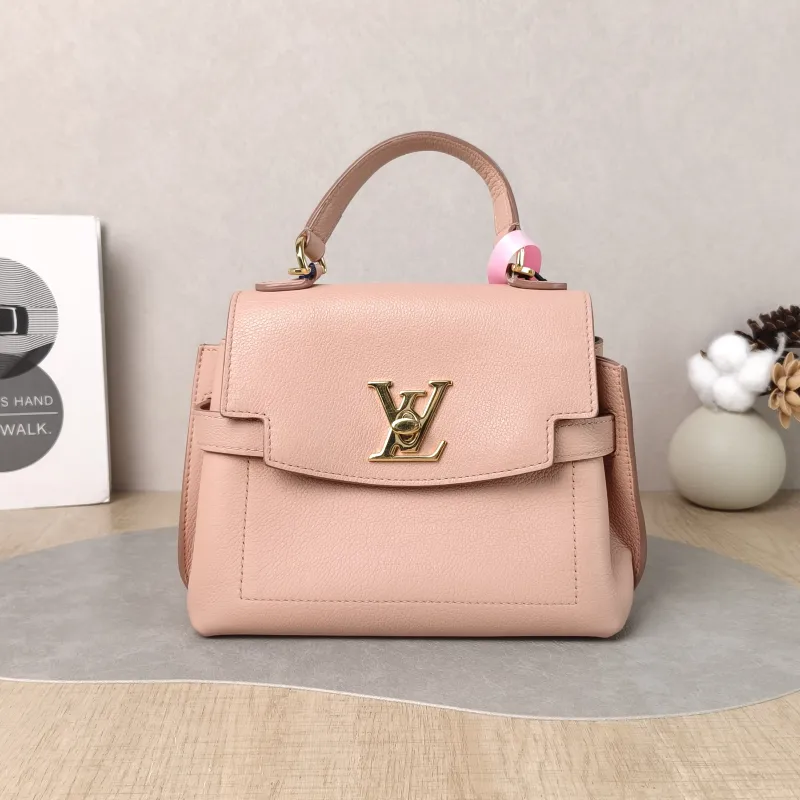Louis Vuitton Top Handle Bag Lockme Ever Top Handle Bag Pink Calfskin Mini 23 × 10 × 17 cm