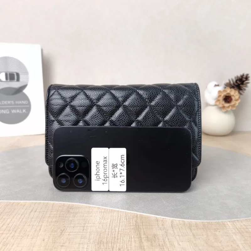Chanel Crossbody Bag Classic Flap WOC CF WOCWOC Bag Black Grained Calfskin Mini 19.2 × 3.5 × 12.3 cm — cover view 3 of 5