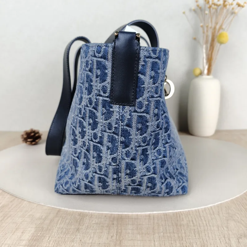 DIOR Top Handle Bag TOUJOURS Blue Medium28.5 × 17 × 21.5 cm — detail view 10 of 12