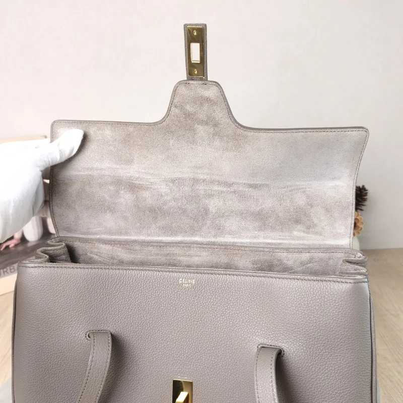 CELINE Shoulder Bag Soft 16Shoulder Bag Grey Calfskin Medium 32 × 15 × 24 cm — detail view 2 of 11