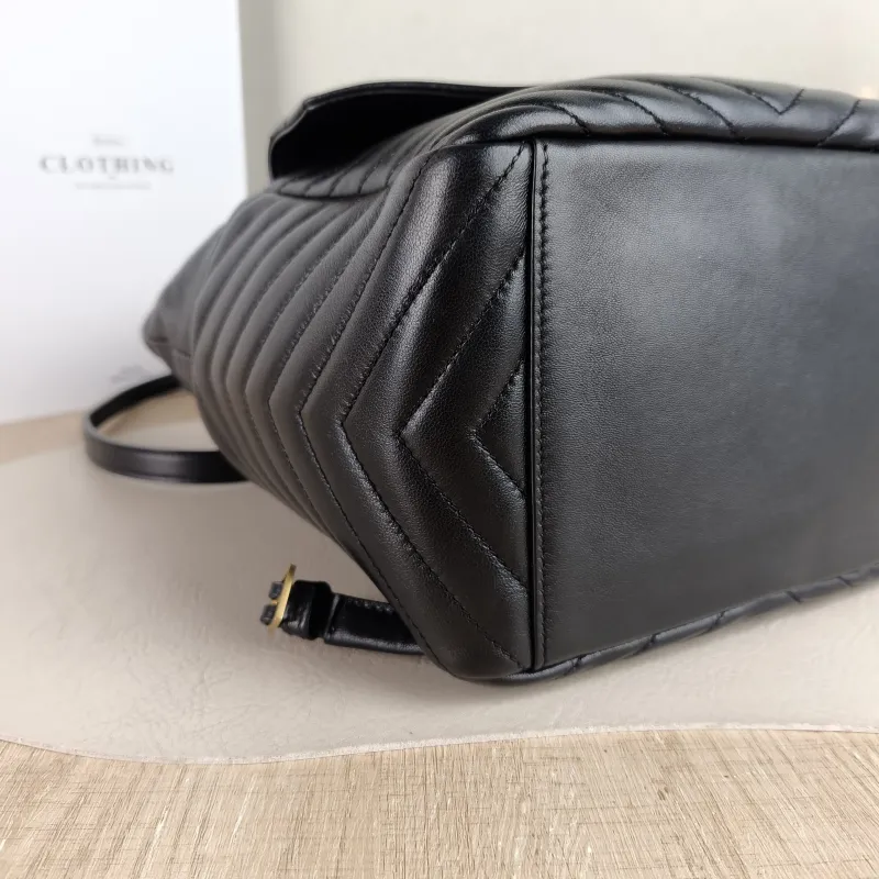 SAINT LAURENT Backpack Joe Backpack Black Lambskin One Size 22 × 15 × 29 cm — detail view 9 of 12