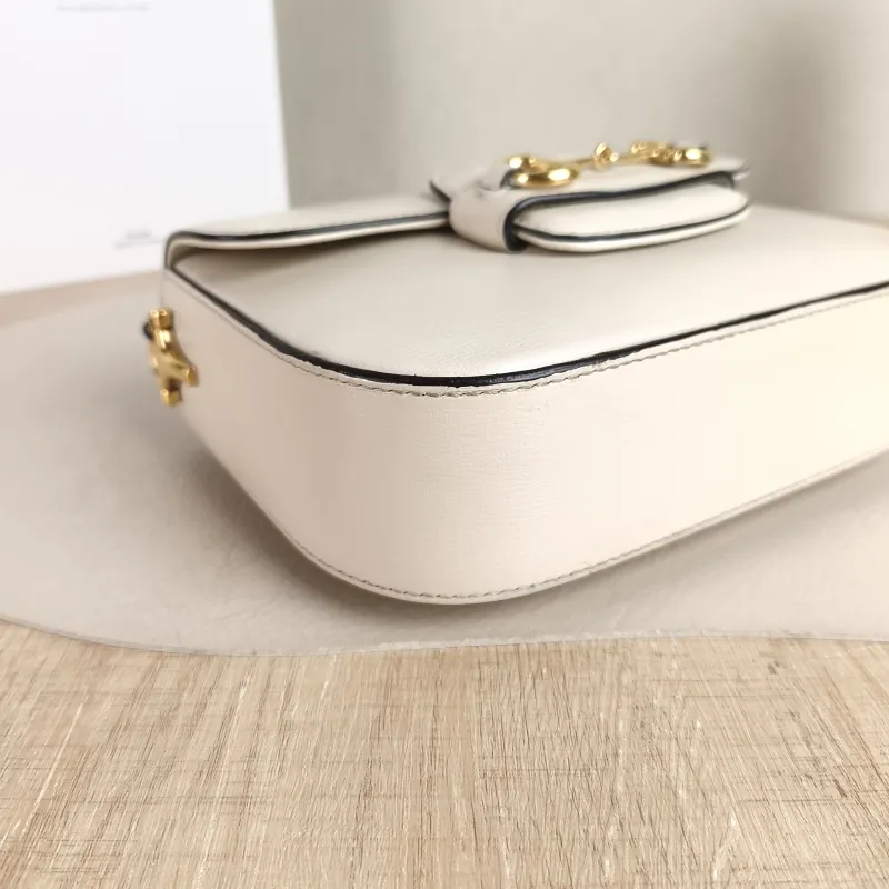 GUCCI Crossbody Bag Horsebit 1955 Horsebit Small White Calfskin Small 20.5 × 5 × 14.5 cm — detail view 2 of 11