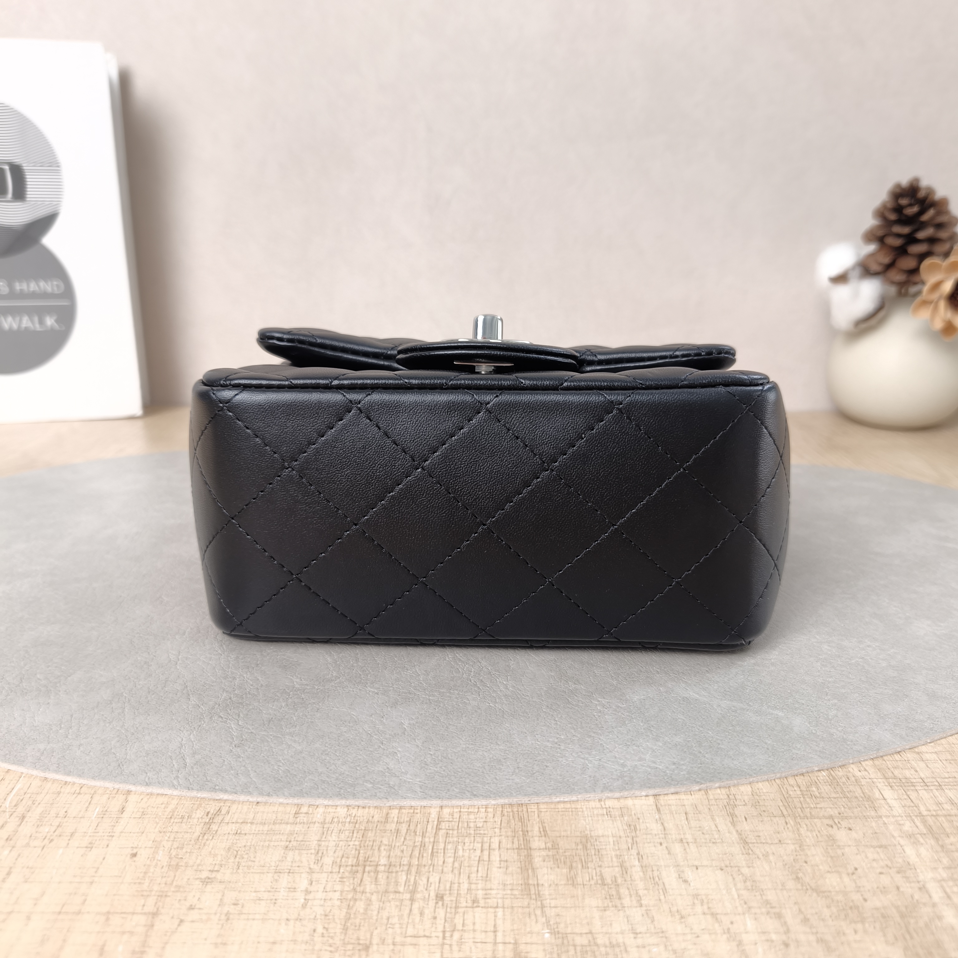 Chanel Crossbody Bag Classic Flap Mini CF Mini Black Lambskinmini17 × 8 × 13.5 cm — cover view 3 of 6