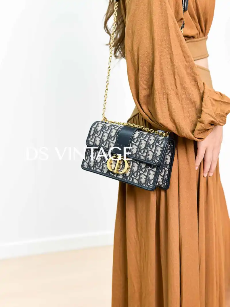 DIOR Crossbody Bag30 Montaigne East-West 30Blue Canvas Small21 × 6 × 12 cm — on-model view 2 of 3