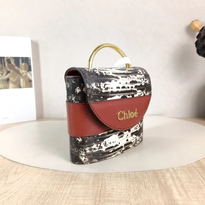 Chloé Shoulder Bag Aby Lock Shoulder Bag Colorblock Embossed Calfskin One Size 17 × 6.5 × 15.5 cm — cover view 2 of 6