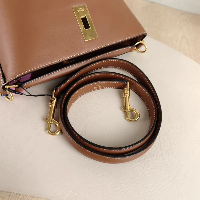 CELINE Crossbody Bag Teen Bucket 16 Bucket Bag Caramel Calfskin Small 16 × 16 × 18 cm — detail view 1 of 10