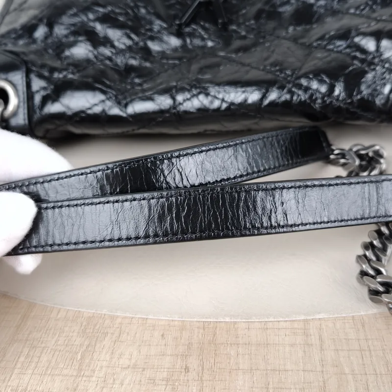 SAINT LAURENT Crossbody Bag Niki D Waxed Leather Calfskin Medium 28 × 8.5 × 20 cm — detail view 8 of 14