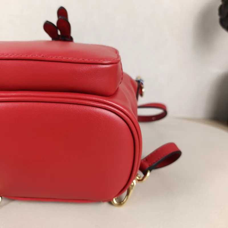 Miumiu Backpack Backpack Red Calfskin Mini 14 × 10 × 17 cm — detail view 4 of 12