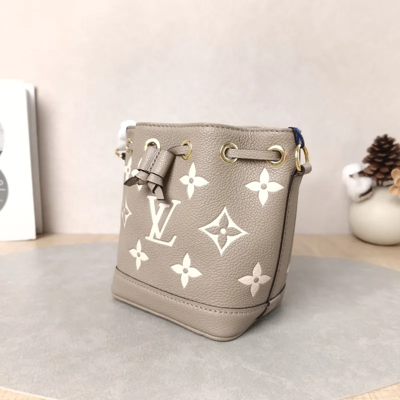 Louis Vuitton Crossbody Bag NANO NOÉ Bucket Bag Nano · White Empreinte Embossed Calfskin Monogramnano13 × 10 × 16 cm — cover view 2 of 5