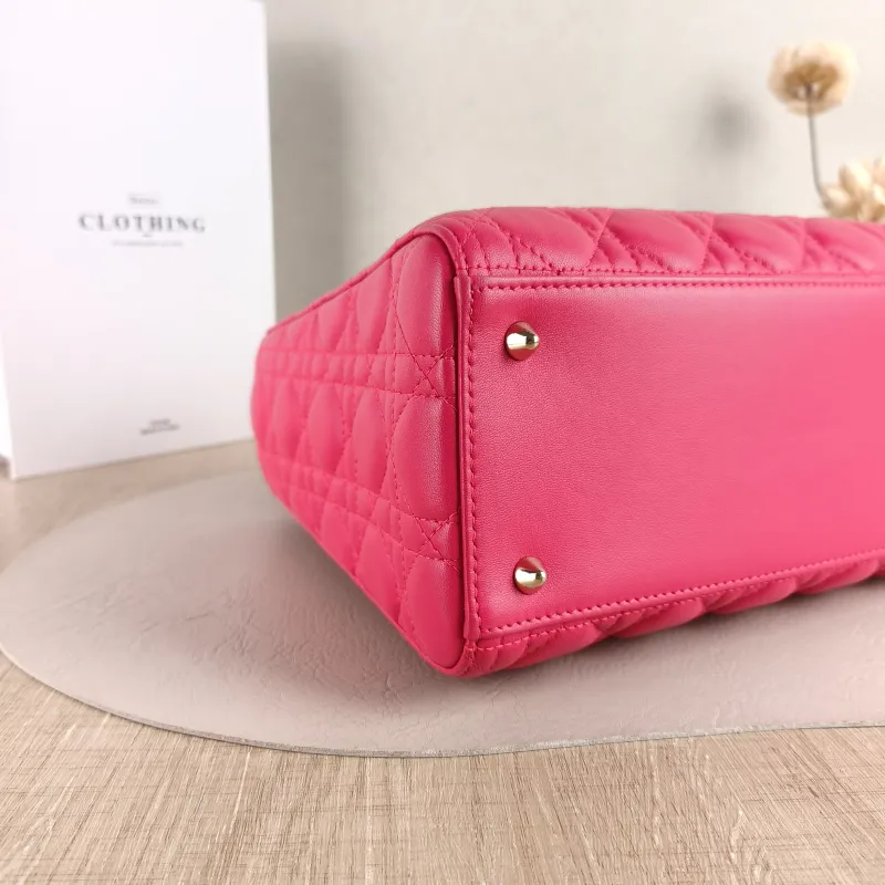 DIOR Top Handle Bag Lady Lady Dior Bag Red Lambskin Medium 24 × 12 × 21 cm — detail view 2 of 10