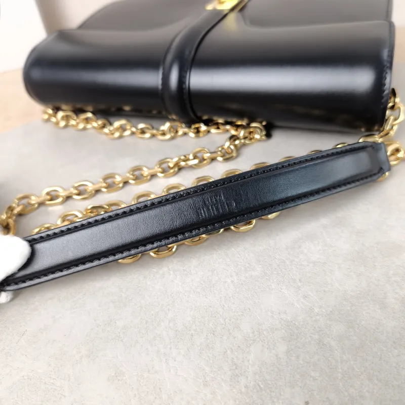 CELINE Shoulder Bag 16 Chain Bag Black Calfskin One Size 23 × 6.5 × 16 cm — detail view 13 of 13