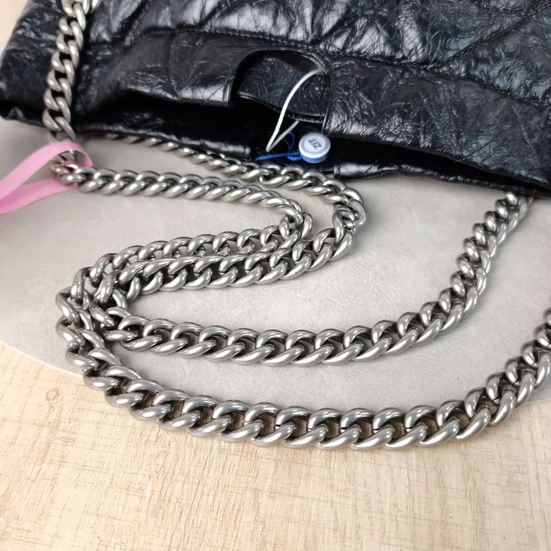 BALENCIAGA Crossbody Bag Crush Black Waxed Leather Large35 × 14 × 37 cm — detail view 2 of 13