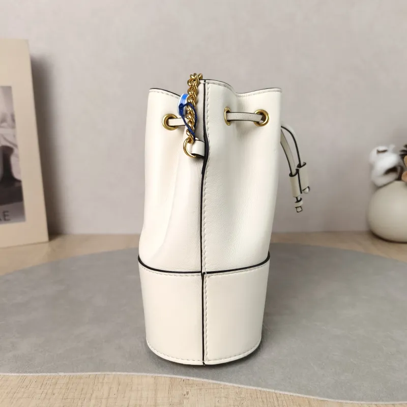 Valentino Shoulder Bag Bucket Bag White Calfskin 20 × 8.5 × 18 cm — detail view 8 of 11