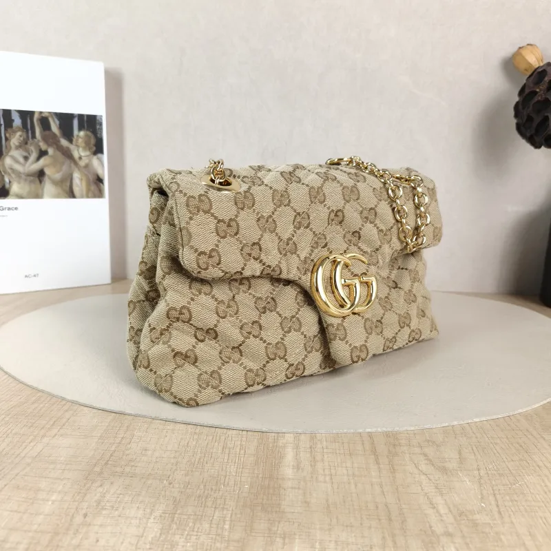 GUCCI Shoulder Bag GG Marmont Marmont Shoulder Bag Brown Monogram Canvas Small 23 × 9 × 17 cm — cover view 4 of 5